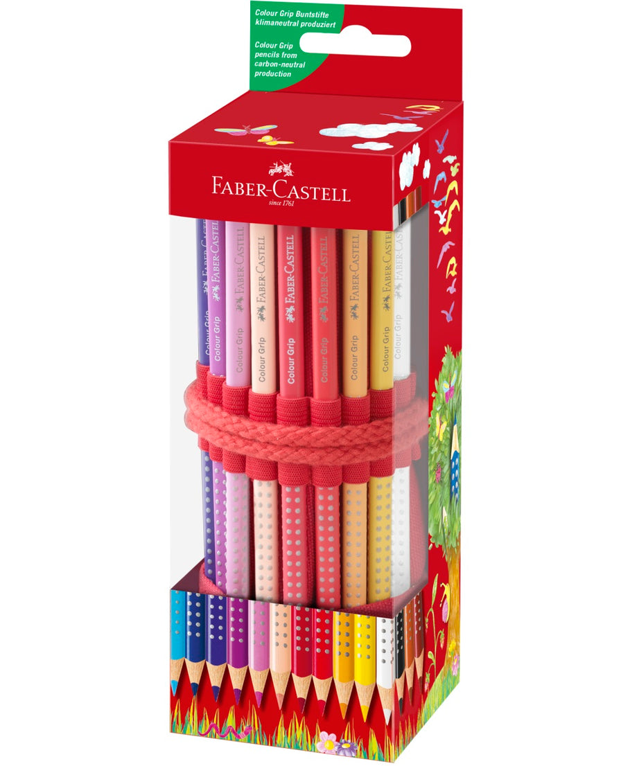 Creioane colorate acuarelabile grip rollup set 18 culori Faber-Castell