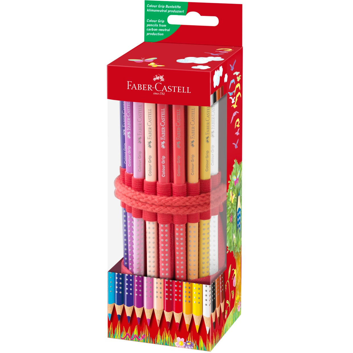 Creioane colorate acuarelabile grip rollup set 18 culori Faber-Castell