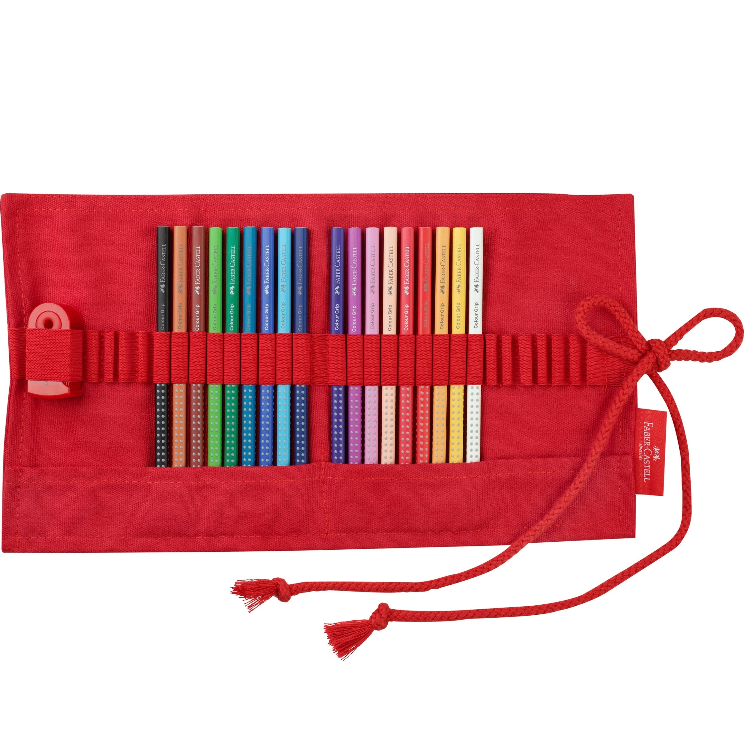 Creioane colorate acuarelabile grip rollup set 18 culori Faber-Castell