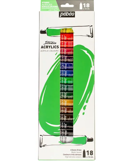 Culori acrilice Pebeo - 18x12ml -  din categoria , util pentru elevi, studenti si profesori, disponibil online cu livrare rapida