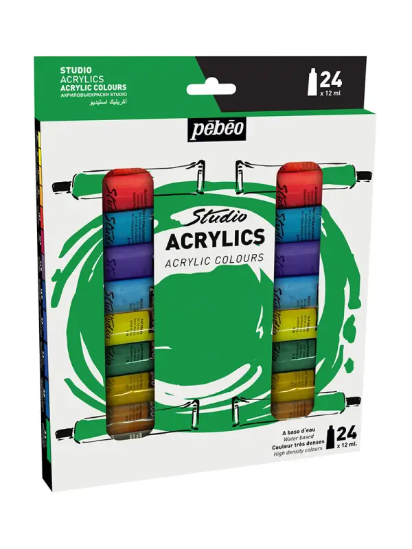 Culori acrilice Pebeo - 24x12ml -  din categoria , potrivit pentru uz profesional si hobby, alegere inspirata pentru papetarie moderna