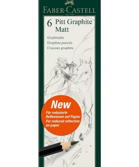 Set 6 creioane grafit Matt Pitt Faber-Castell