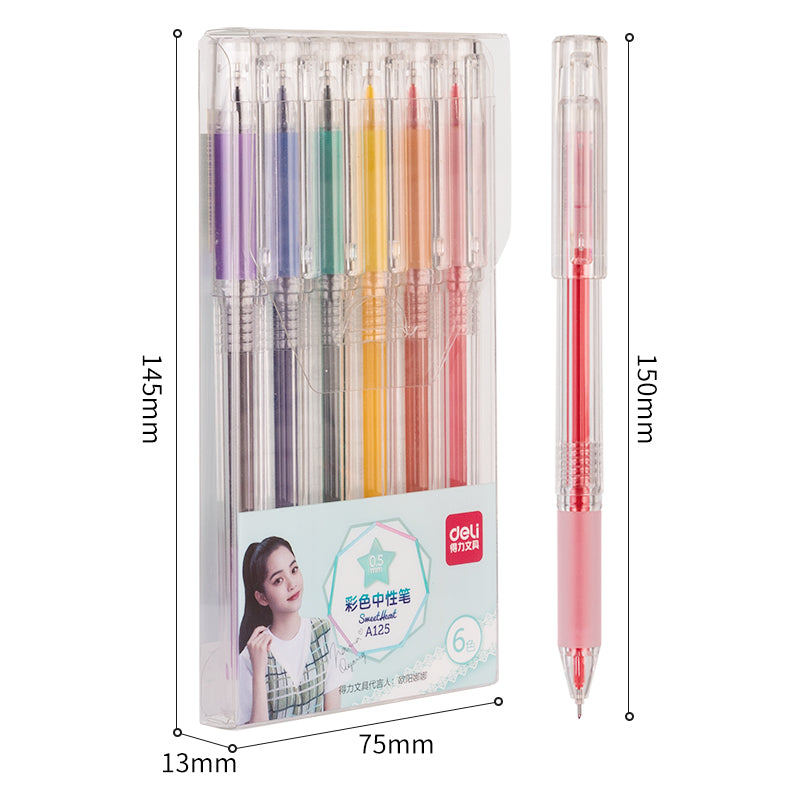 Pix cu gel set 6 buc culori pastel Deli