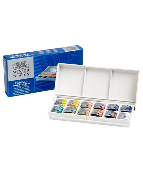Set 12 acuarele Sketchers Pocketbox Cotman Winsor&Newton