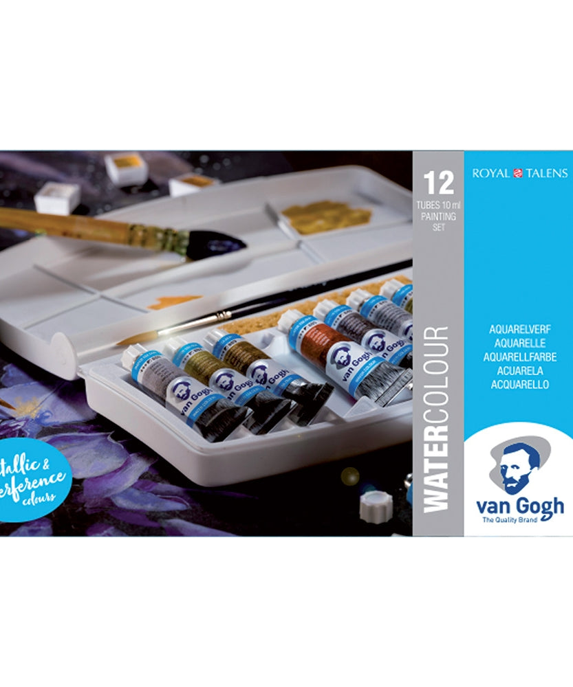 Acuarella - culori acrilice, accesorii papetarie, pensule, carioci si markere etc - Set acuarele Van Gogh Metallic & Interference 12x10ml din categoria , recomandat pentru desen si activitati creative, calitate premium pentru rezultate excelente