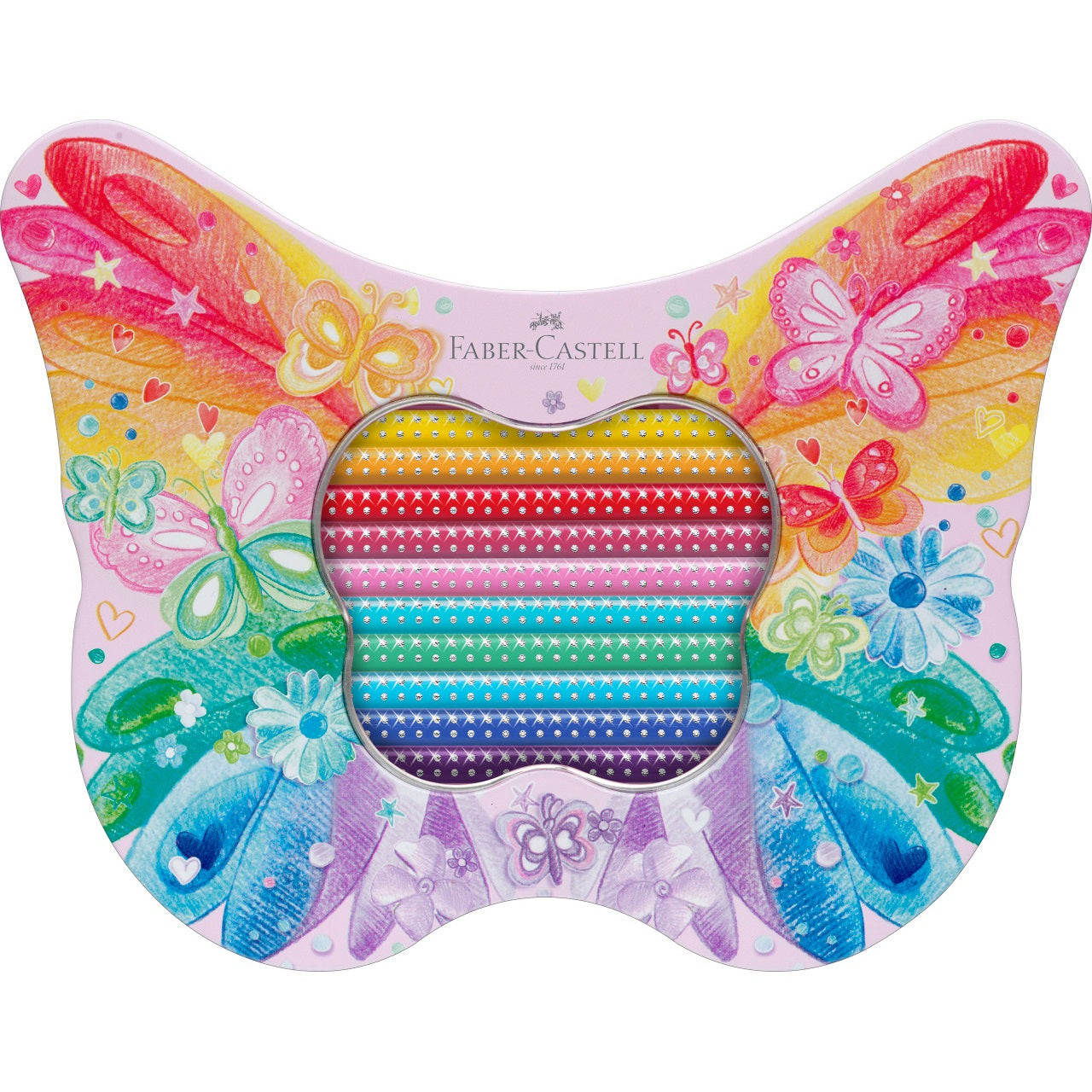 Creioane colorate Sparkle Butterfly set cadou 20 culori Faber-Castell