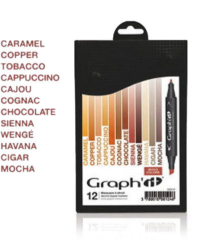 Set 12 carioci Graph'it - Terre -  din categoria , potrivit pentru uz profesional si hobby, produs original disponibil din stoc