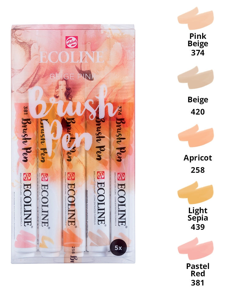 Seturi carioci Ecoline Brushpen x 5 Autumn -  din categoria , excelent pentru proiecte artistice si craft, pret avantajos in magazin online