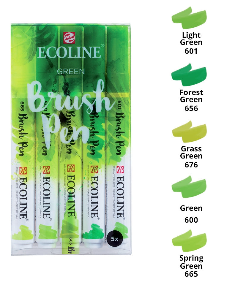 Seturi carioci Ecoline Brushpen x 5 Earth -  din categoria , excelent pentru proiecte artistice si craft, alegere inspirata pentru papetarie moderna