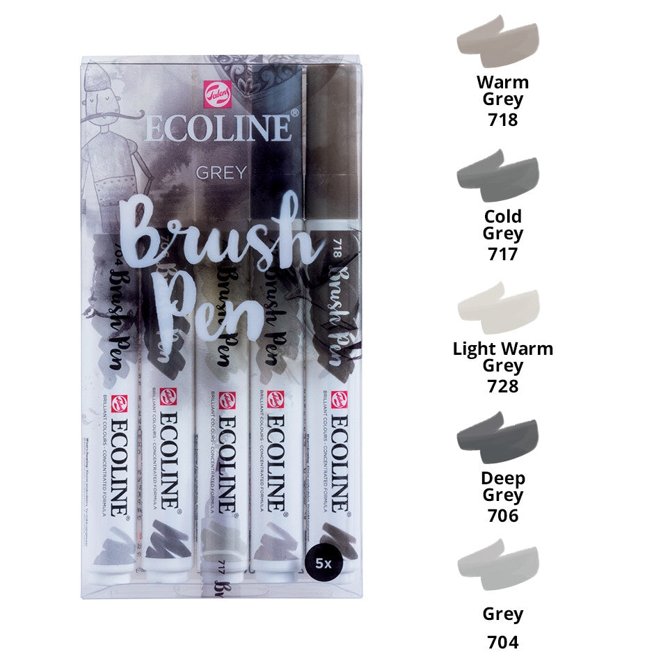 Seturi carioci Ecoline Brushpen x 5 Green Blue -  din categoria , recomandat pentru desen si activitati creative, produs original disponibil din stoc