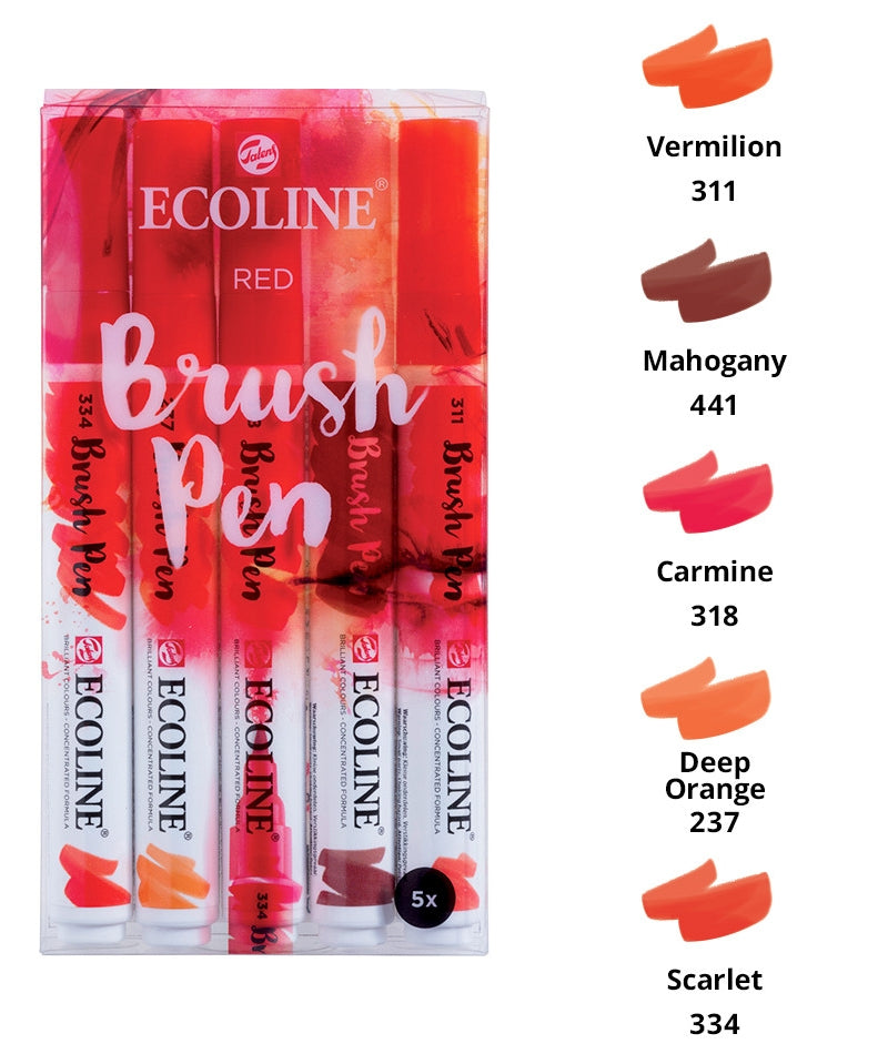 Seturi carioci Ecoline Brushpen x 5 Primary -  din categoria , excelent pentru proiecte artistice si craft, calitate premium pentru rezultate excelente
