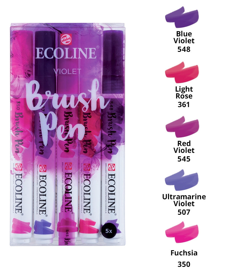 Seturi carioci Ecoline Brushpen x 5 Red -  din categoria , recomandat pentru desen si activitati creative, alegere inspirata pentru papetarie moderna