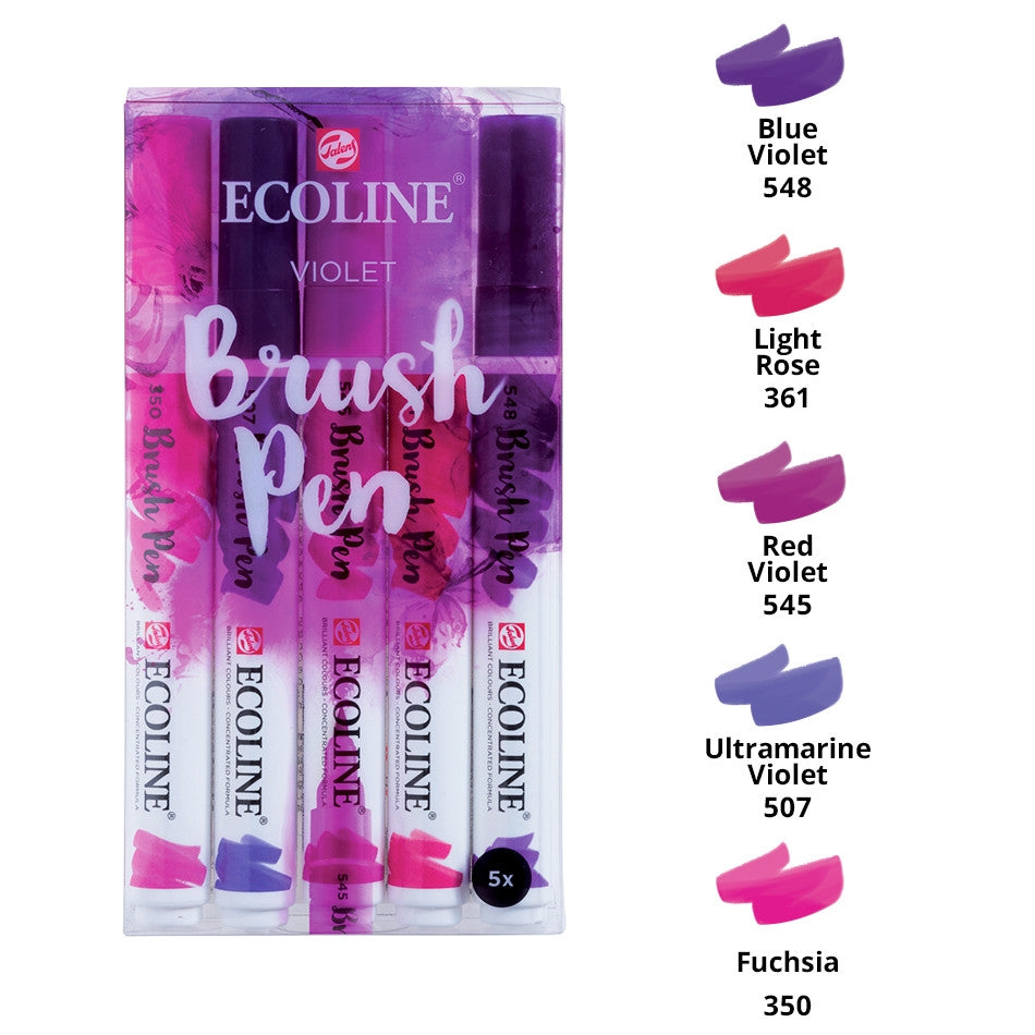 Seturi carioci Ecoline Brushpen x 5 Red -  din categoria , recomandat pentru desen si activitati creative, alegere inspirata pentru papetarie moderna