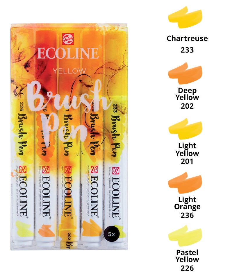 Seturi carioci Ecoline Brushpen x 5 Violet -  din categoria , util pentru elevi, studenti si profesori, pret avantajos in magazin online