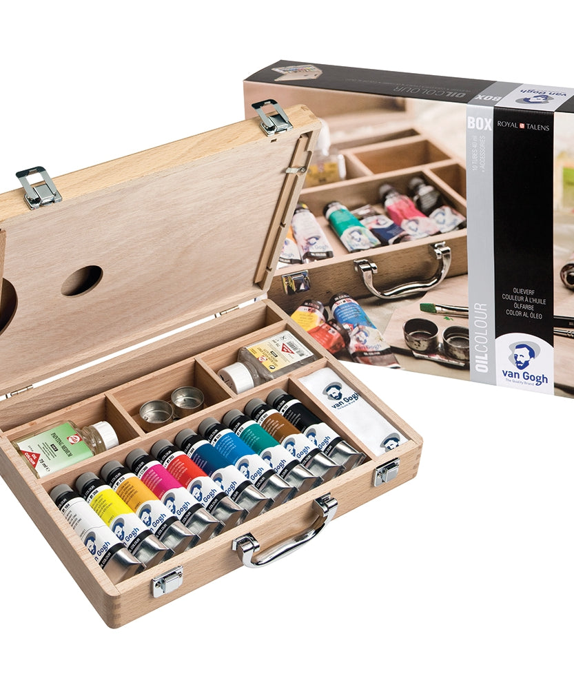 Acuarella - culori acrilice, accesorii papetarie, pensule, carioci si markere etc - Set culori ulei Van Gogh Basic Box din categoria , ideal pentru scoala si teme zilnice, disponibil online cu livrare rapida