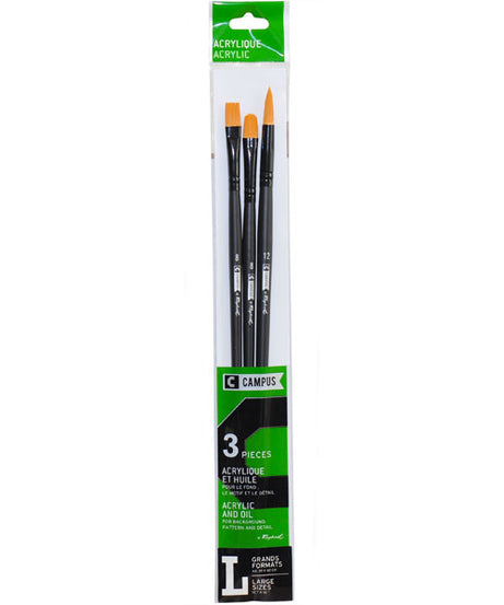 Set cu 3 pensule Campus Acryl L