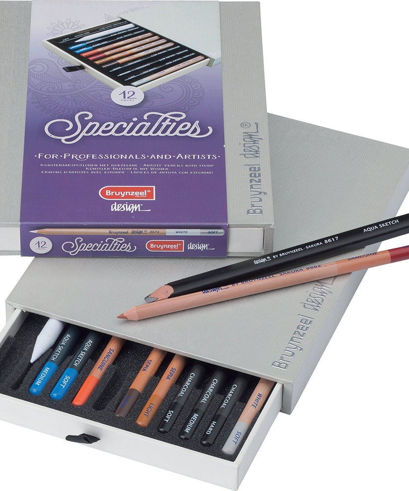 Acuarella - culori acrilice, accesorii papetarie, pensule, carioci si markere etc - Set profesional de desen Bruynzeel din categoria Arts & Entertainment > Hobbies & Creative Arts > Arts & Crafts > Art & Craft Kits > Drawing & Painting Kits, util pentru elevi, studenti si profesori, disponibil online cu livrare rapida