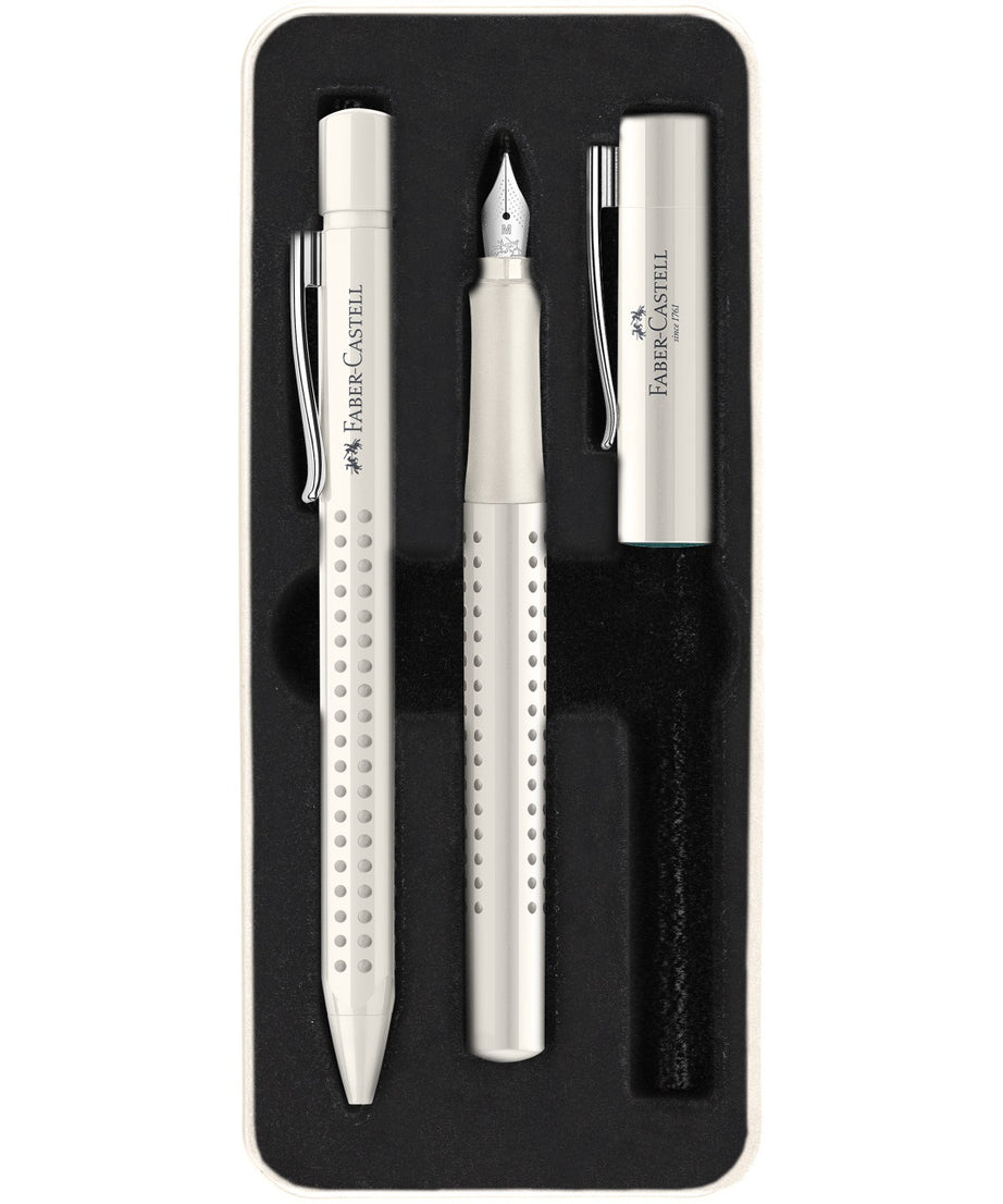 Set cadou Stilou + Pix GRIP 2010 Alb Cocos Faber-Castell