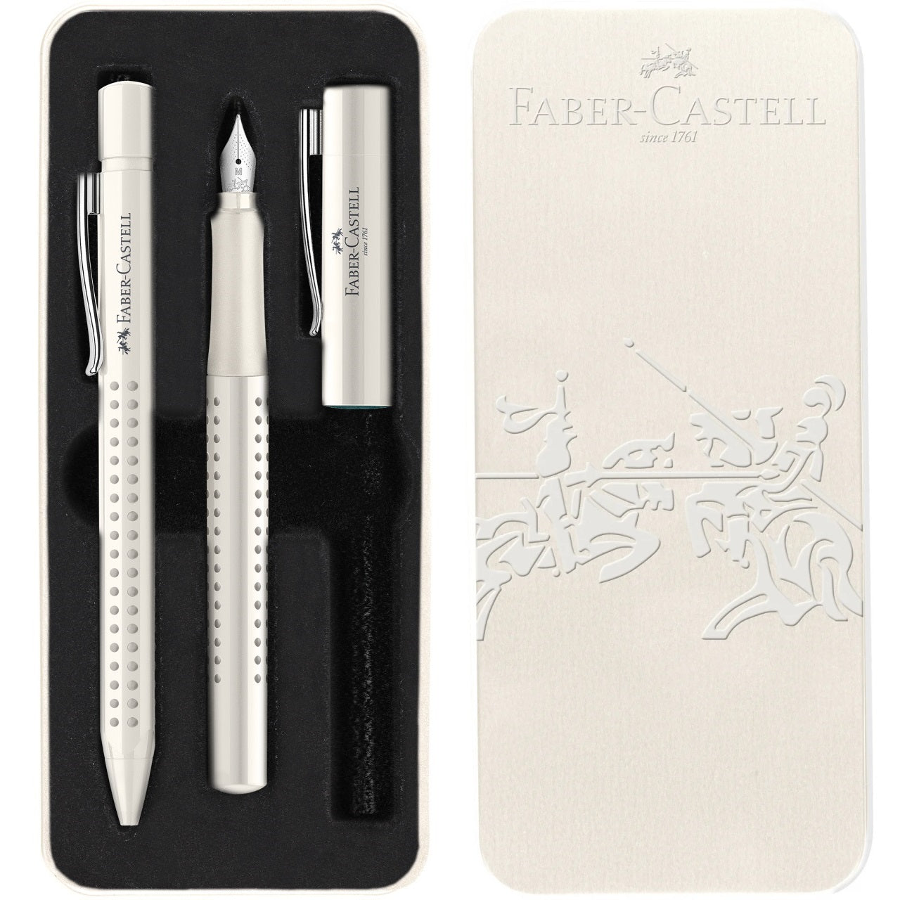 Set cadou Stilou + Pix GRIP 2010 Alb Cocos Faber-Castell