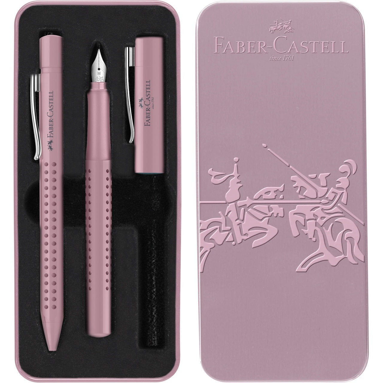 Set cadou Stilou + Pix GRIP 2010 Rose Faber-Castell
