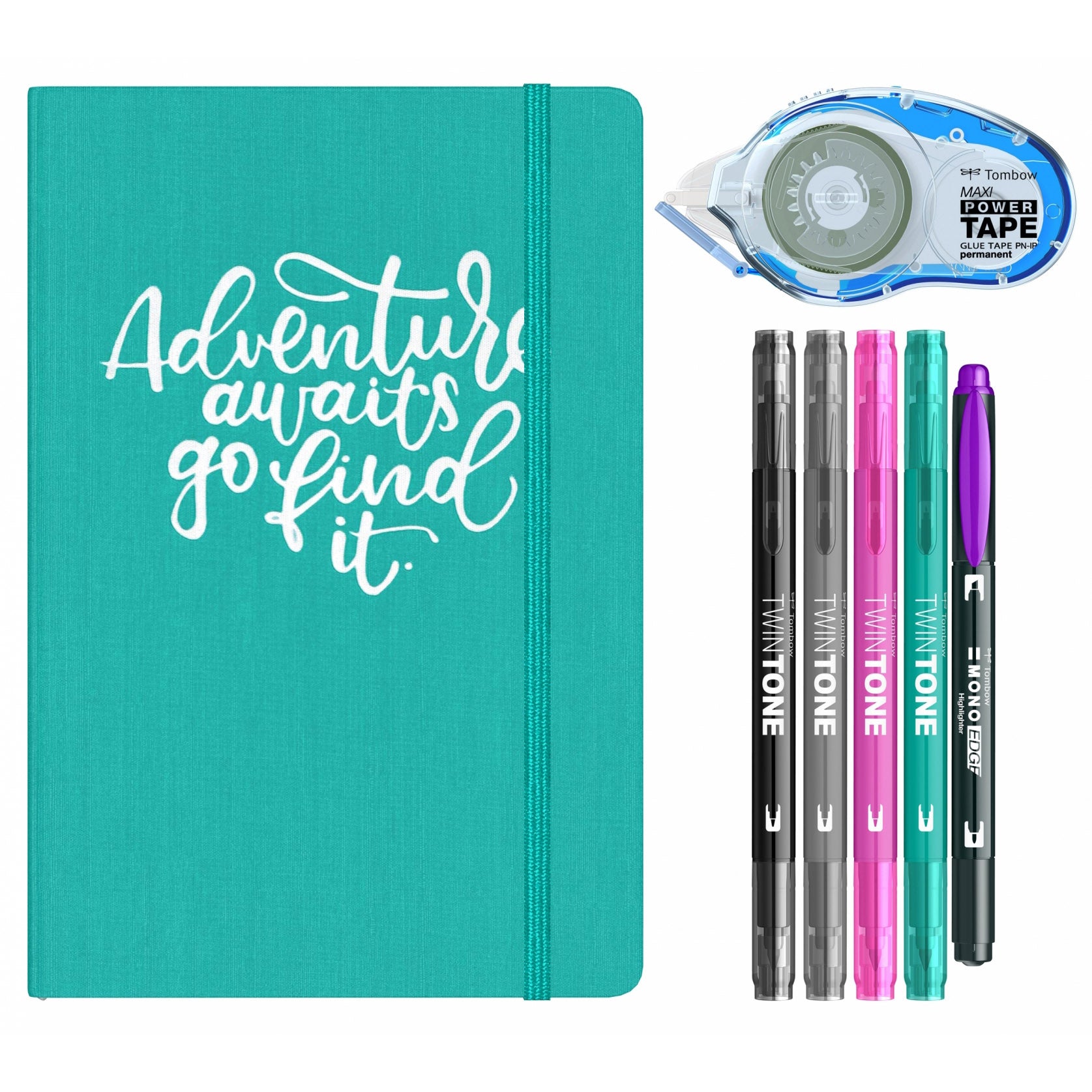Set Travel cu jurnal si instrumente scris Tombow