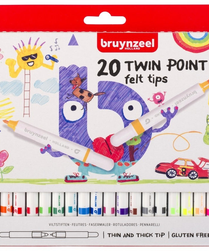 Set 20 carioci Bruynzeel Twin Felt Tip Points