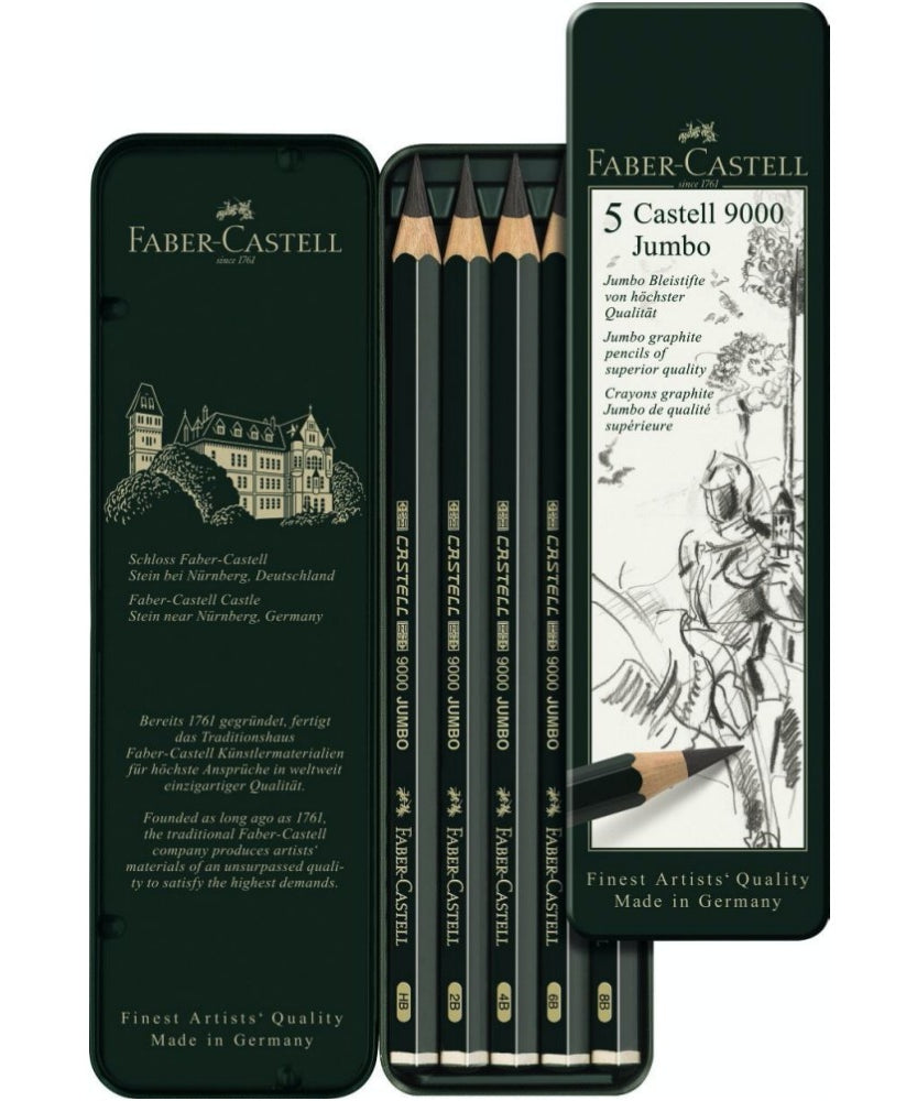 Set 5 creioane Faber Castell Jumbo 9000
