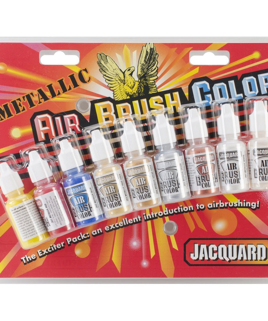 Set culori aerograf Jacquard Airbrush Exciter Metallic