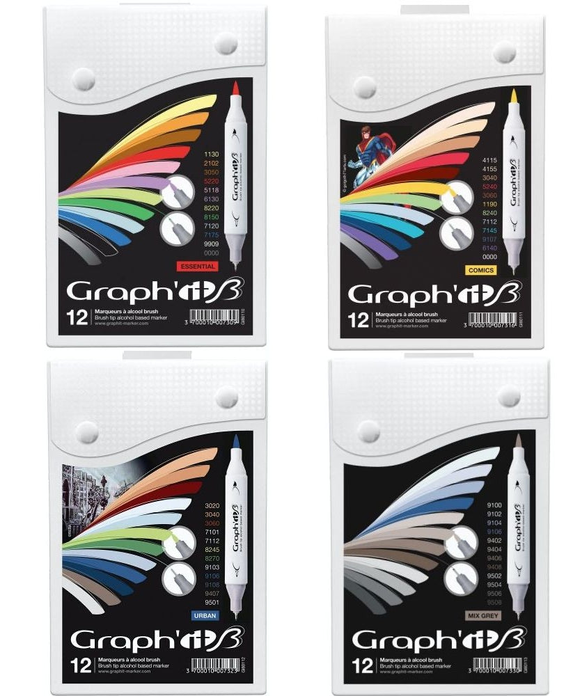 Set carioci Graphit brush marker 12