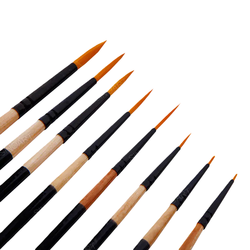 Set 8 pensule sintetice rotunde mixed media SinoArt