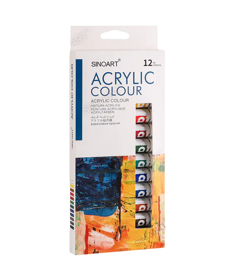 Culori acrilice - set de 12 tuburi SinoArt