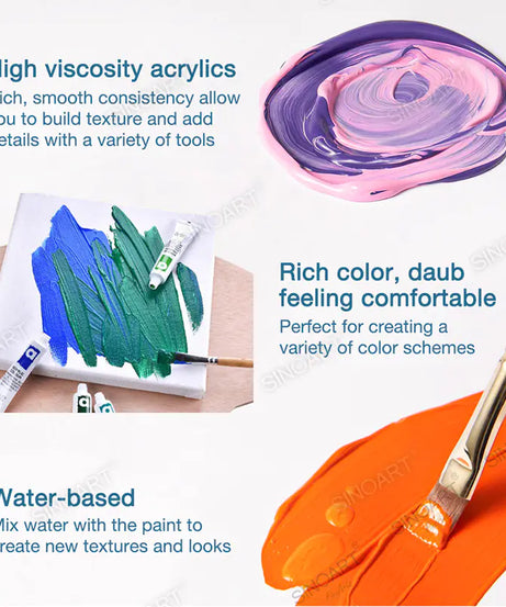 Culori acrilice - set de 12 tuburi SinoArt