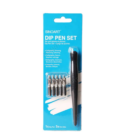 Set de caligrafie 5 penite si 1 toc SinoArt