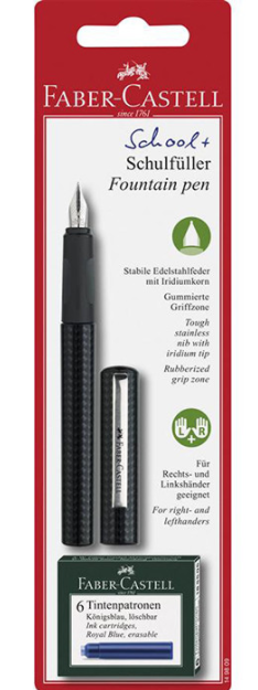 Stilou Scolar Faber Castell +6 cartuse - Rosu -  din categoria , excelent pentru proiecte artistice si craft, disponibil online cu livrare rapida