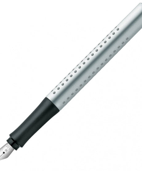 Acuarella - culori acrilice, accesorii papetarie, pensule, carioci si markere etc - Stilou GRIP 2011 Argintiu - penita M - Faber-Castell din categoria , potrivit pentru uz profesional si hobby, disponibil online cu livrare rapida