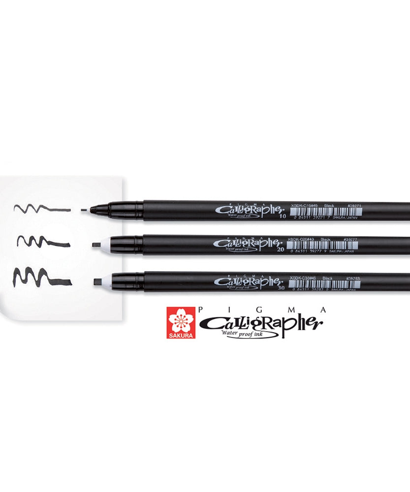 Carioci Pigma Calligrapher cu varf din nylon